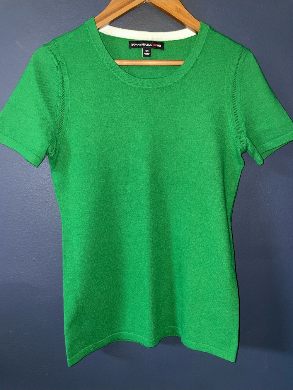Banana Republic x MadMen Collab Green Short Sleeve Sweater, MCM/Retro, New - Picture 3 of 10